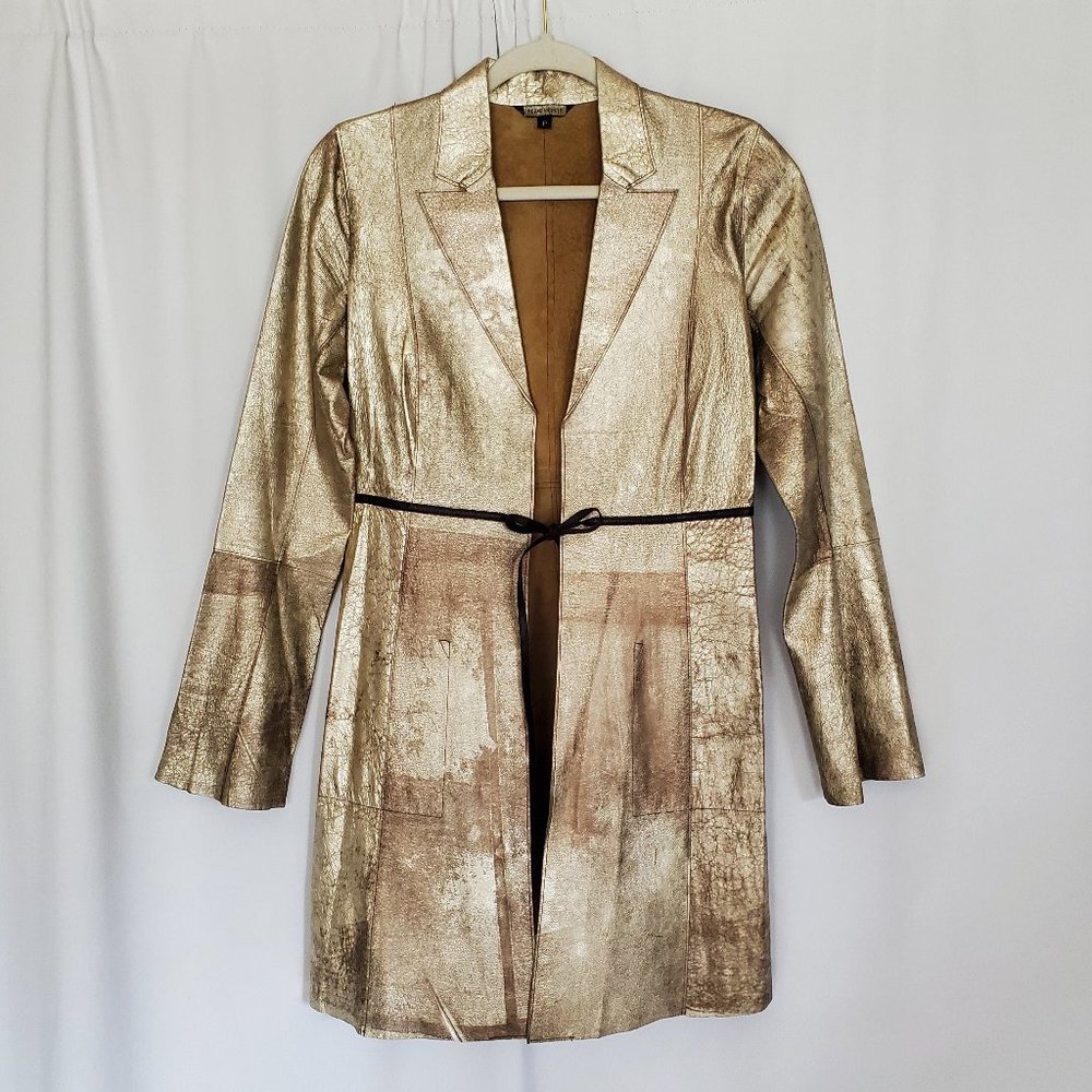 Rozae Nichols Gold Leather Jacket